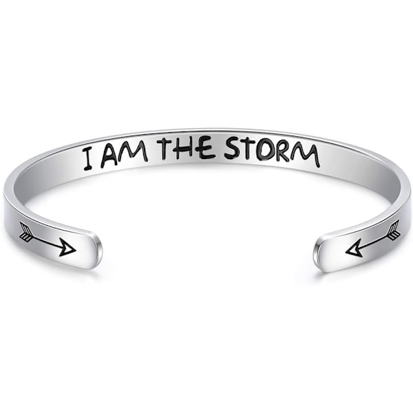 Venskab Armbånd til Kvinder - Inspirerende Venskab Gaver til Bedste Veninde, Motiverende Manschet Armbånd til Søstre Mor Lærer Gaver Armbånd 1I am the storm