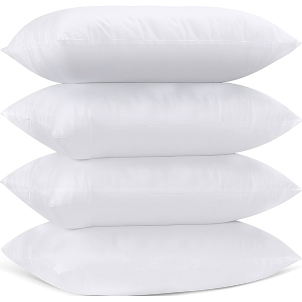 Kuddfyllnadskuddar (4-pack), 30 x 50 cm (12\" x 20\") Innerkuddar, Kuddfyllning i hålfiber för soffa och fåtölj (vit) White 30x50 cm (Pack of 4)