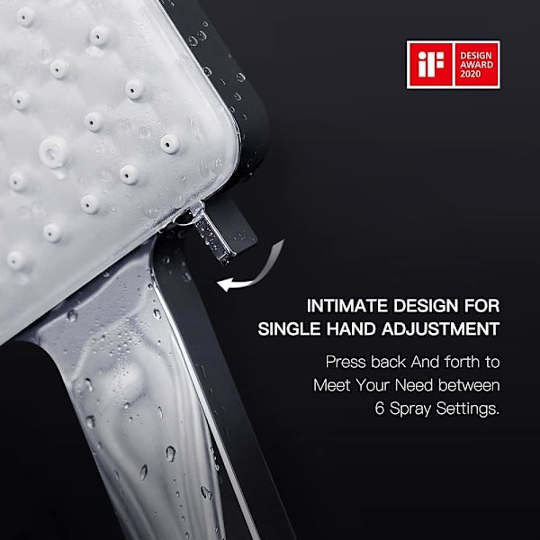 Duschhuvud och slang sex lägen, högtrycksduschhuvuden med slangset 2m, powerduschhuvud för lågt tryck Shower Head and Hose 2.0M Silver Shower Head