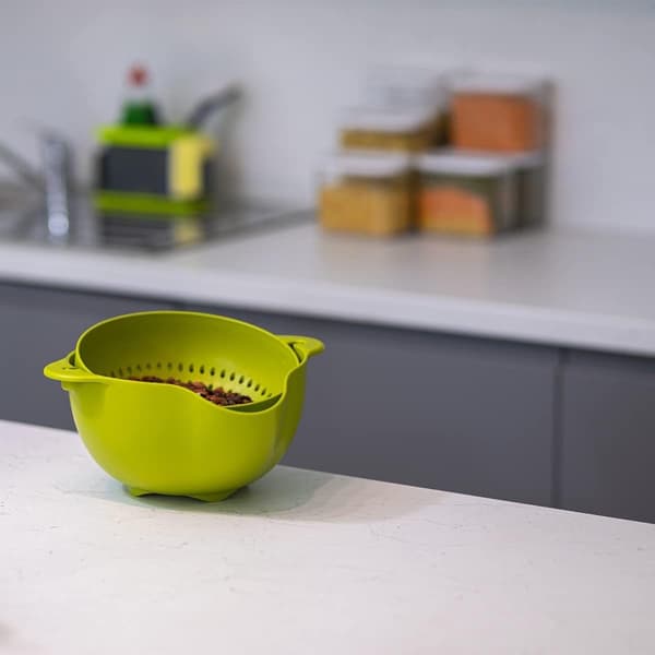 Colander Food Strainer Multifunctional Kitchen Drain Basket Set with Removable Bowl