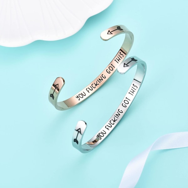 Vänskapsarmband för kvinnor - Inspirerande vänskapspresenter till bästa vän, motiverande manschettarmband för systrar, mamma, lärare, presenter 1You got thisrose gold