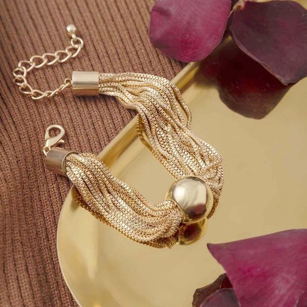Kraftig geometrisk sfære choker halskæde kæde og armbånd tykke halskæder håndkæder punk smykker til kvinder og piger BraceletsGold