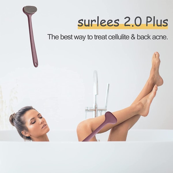 Long Handle Shower Back Brush, Shower Back Brush, Bath Brush, Body Brush (Enamel Blue,36.5*9.5*4cm)