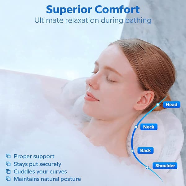 Escapade Ergonomisk Badekarkpute for Nakke, Hode og Skuldre
