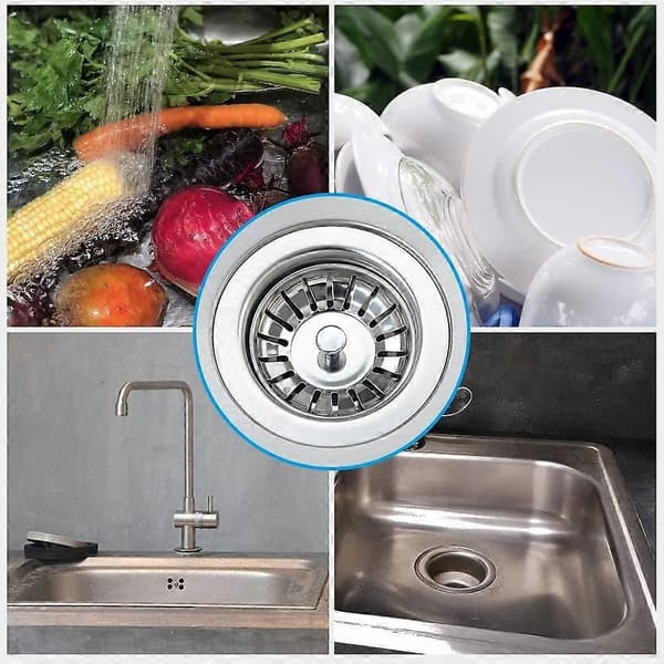 Køkkenvask Si, Vask Si Prop Filter, Rustfrit Stål Vaskafløb Til Dit Køkken Badeværelse - Diameter 80mm (2 Pakker)