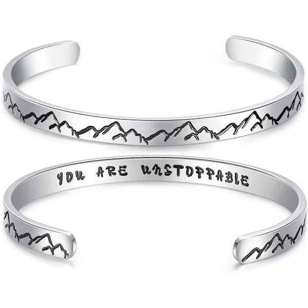 Vänskapsarmband för kvinnor - Inspirerande vänskapspresenter till bästa vän, motiverande manschettarmband för systrar, mamma, lärare, armband 1You are unstoppable