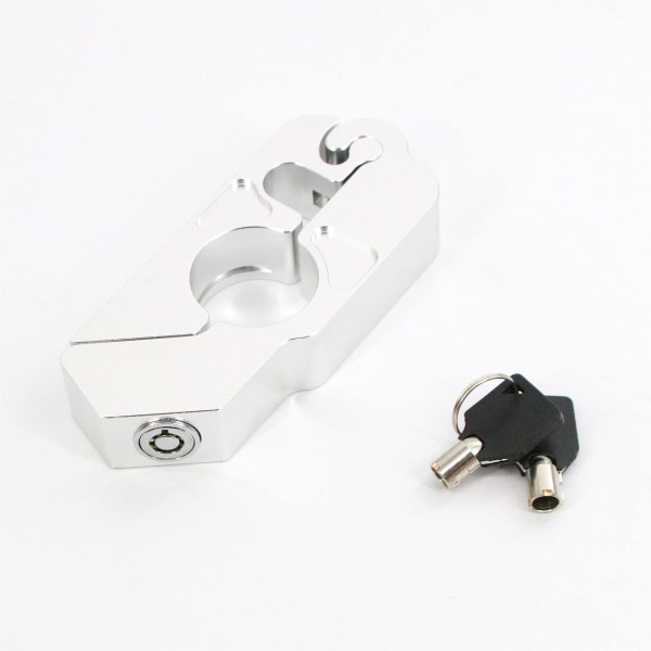 Grip Lock, Motorbike Styrehåndtak Sikkerhetslås og Nøkkel (Sølv)