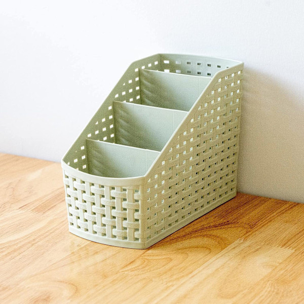 Opbevaringskurv, Kosmetikboks Organizer, Plastik Opbevaringsboks Skrivebord 4 Gitter Undergitter Opbevaringskasse Multifunktionel Opbevaring til Skrivebord Kontor Soveværelse C Green 4 Grid