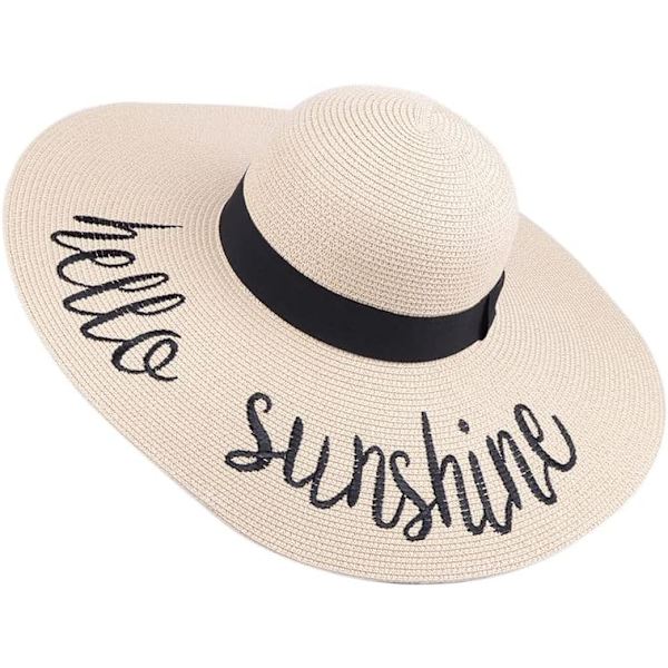 Kvinde Sammenfoldelig Floppy Bredskygget Solhat Sommer Strandhat UV UPF 50+ 06Style Beige