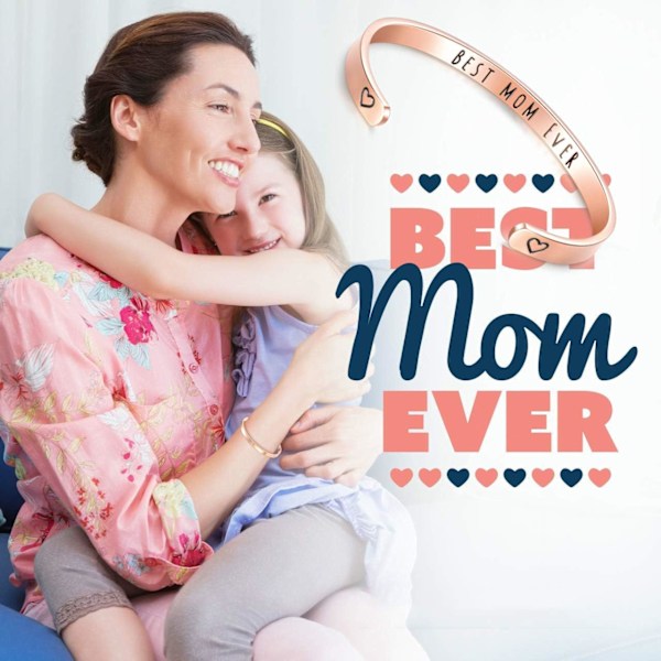 Vänskapsarmband för kvinnor - Inspirerande vänskapspresenter till bästa vän, motiverande manschettarmband för systrar, mamma, lärare, presenter 3Best mom ever