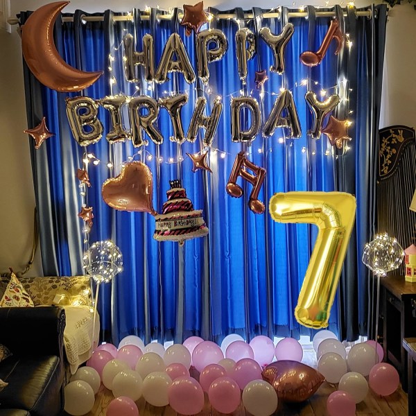 Nummerballonger, färgglada heliumsiffror födelsedagsballonger, självuppblåsande sifferballonger, folieballong för födelsedagsfest, nyårsdekoration Gold #7 Large