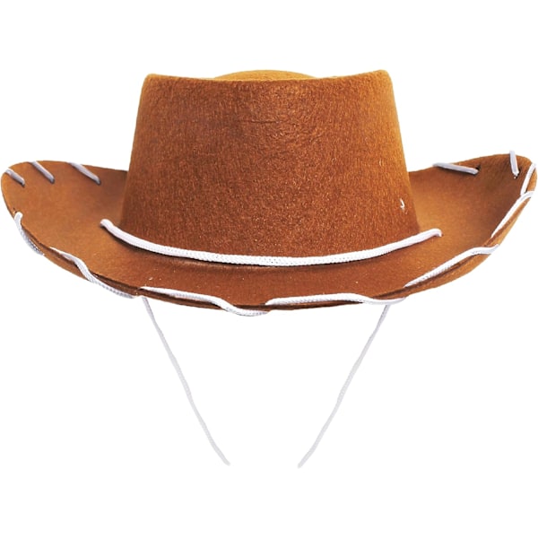 Barnebrun Cowboyhat - Cowboy og Cowgirl Hat Tilbehør - Perfekt til Vilde Vesten og Cowboy Temafester, Verdensbogsdag eller Andre Udklædningslejligheder Brown Pack of 1