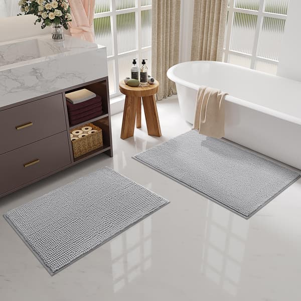 Chenille Bademåtte - Skridsikker - Blød - Absorberende - Vaskbar - Til Badeværelse - 40 x 60 cm