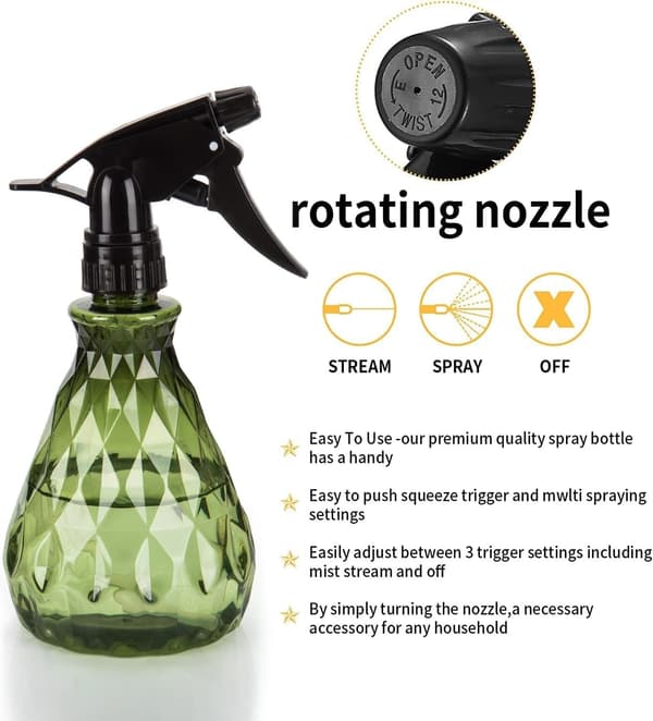 2 stk 500 ml påfyllbare sprayflasker, sprayflaske for hageplanter, rengjøring (grønn)