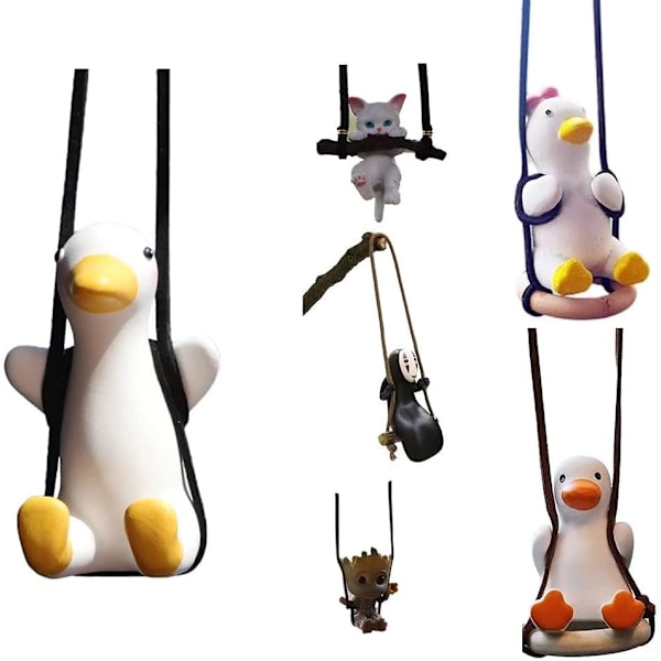 Heiluva Ankka Auton Ripustuskoriste Söpö Anime Tarvikkeet Ripustus Auton Sisustukseen Auton Taustapeilin Ripustin Autokoriste Tarvikkeet Along Neck Duck