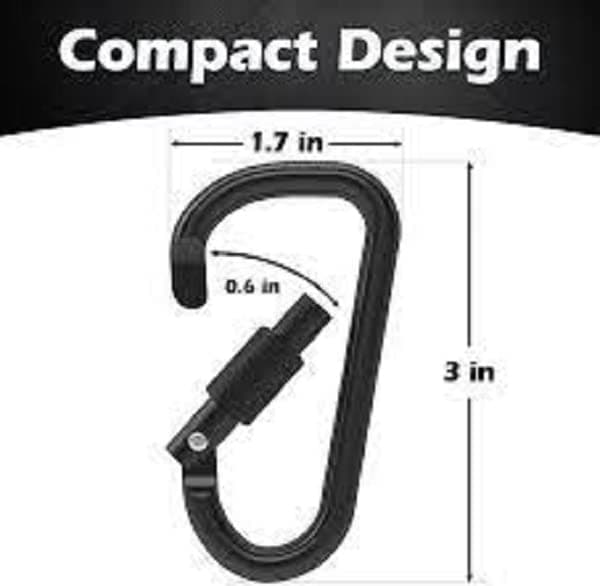 Aluminium D-Ring Karabinerhakar (5-pack), Nyckelringar, Snäppkrokar, Skruvar.