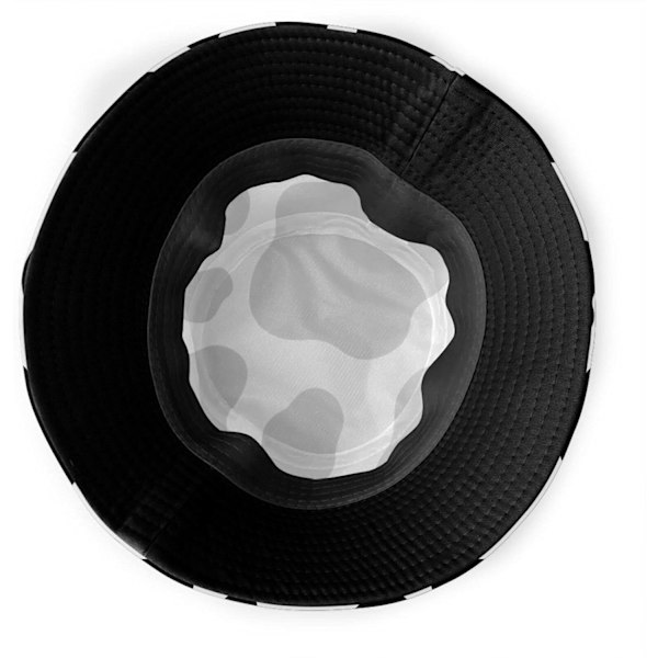EN-ämpärihatut Muoti aurinkolippalakki Pakattava ulkoilukalastajan hattu naisille ja miehille Black and White Cow Print One Size