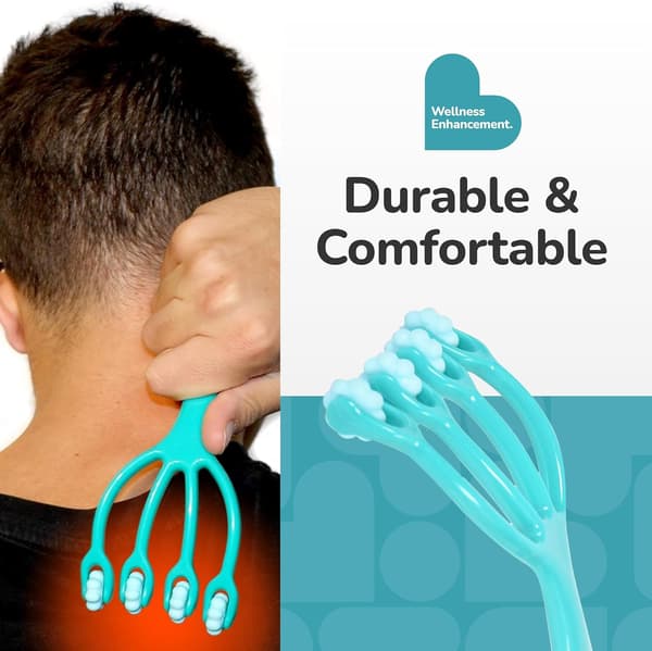 Handheld Massager Roller for Shoulder, Neck, and Body Massage, Deep Tissue Massager Roller Claw-shaped with 5 Rotating Heads