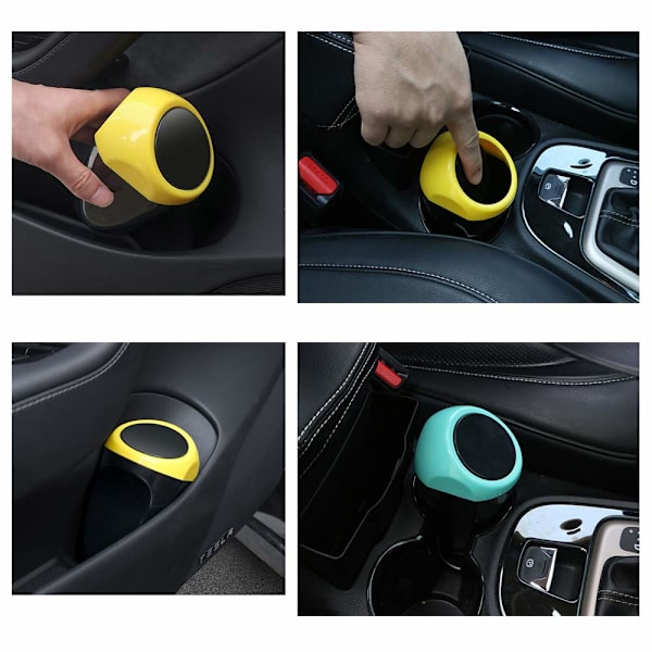 2 kpl automaattista roskakoria, miniroskis, pöytäroskis, jäteastia autoon, kotiin, toimistoon (keltainen, sininen) Blue