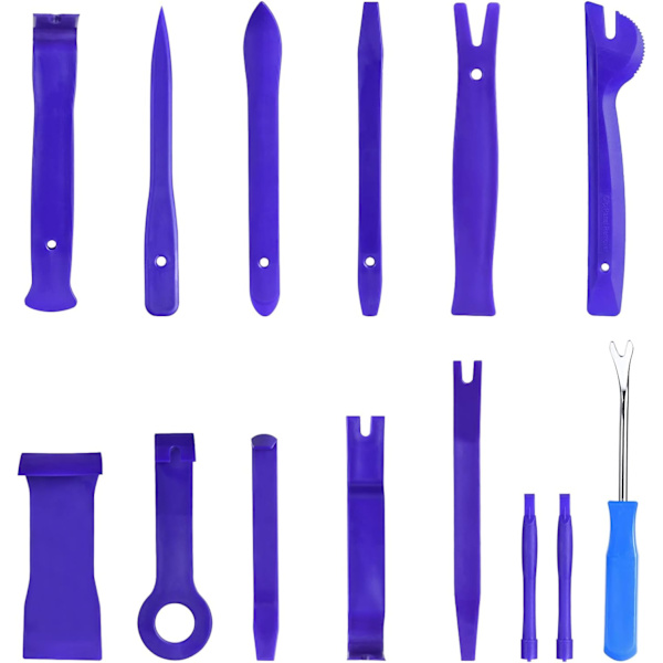 14PCS Bil Auto Trim Demontering Kits, Verktygssatser för Bilradio Dörr Instrumentbräda Installation, Plast Pry Verktyg, Bilpanel Dash Interiör Tillbehör #7 14pcs Blue