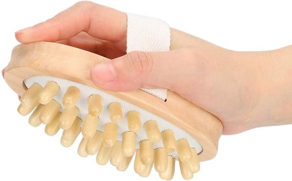 Duschborste, massageborste med naturligt trä, kroppsskrubb borste duschborste hårborste