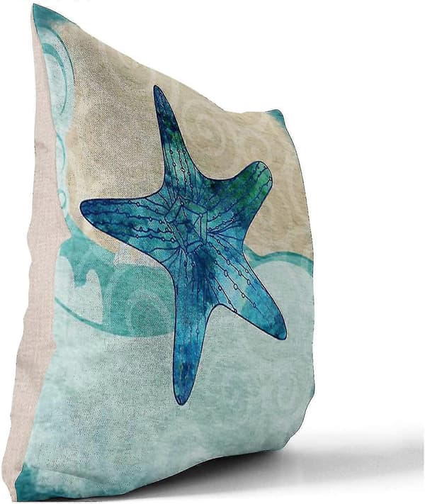 Pudebetræk 45x45 cm Sæt med 2 - Bomuldslinned Blå Ocean Betræk