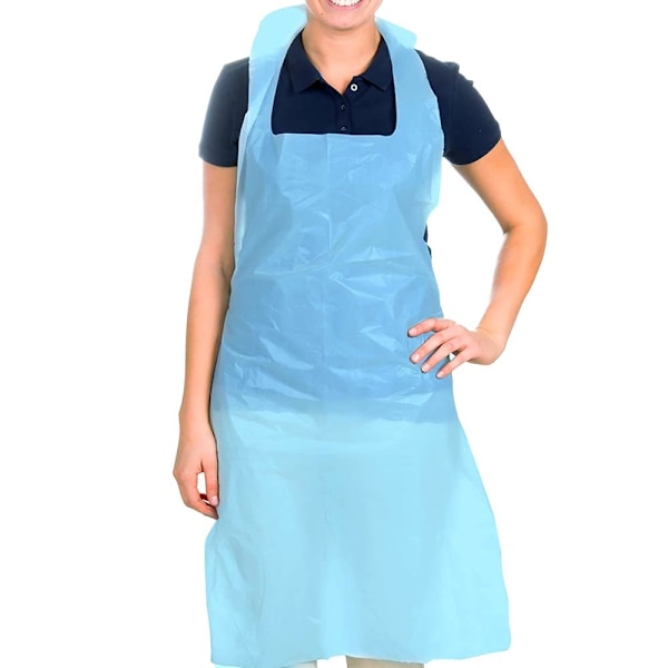Osler & Walsh Premium engangsforklæder til kvinder og mænd (blå, 5x200 pakke), 700mm x 1170mm polyethylenforklæder til voksne, 16 mikron fladt pakket Blue 1000 Aprons