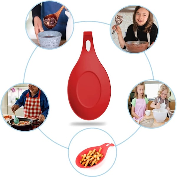 zl Ske Rest, Silikon Ske Rest, Køkken Silikon Ske Rest, Køkken Silikon Ske Holder, Madlavning Ske Rest, Madlavningsredskab Rest, til Spatel Red
