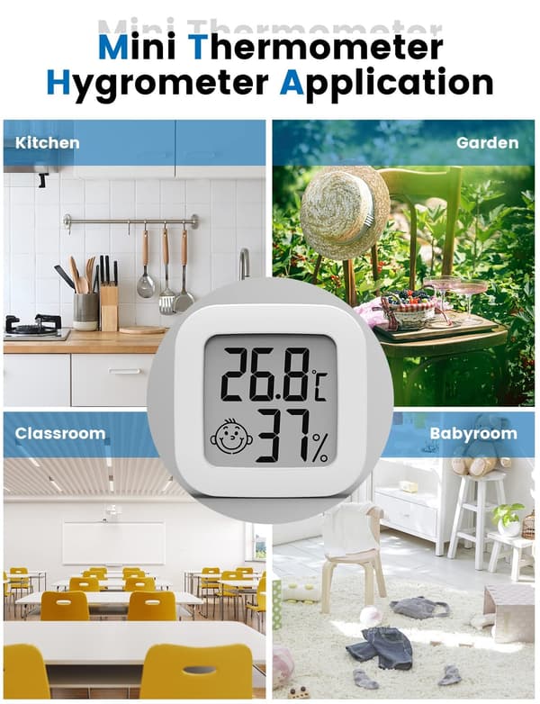 Mini Digital Indoor Thermometer Hygrometer High Accuracy Temperature Gauge Humidity Meter Thermo Hygrometer Level Indicator