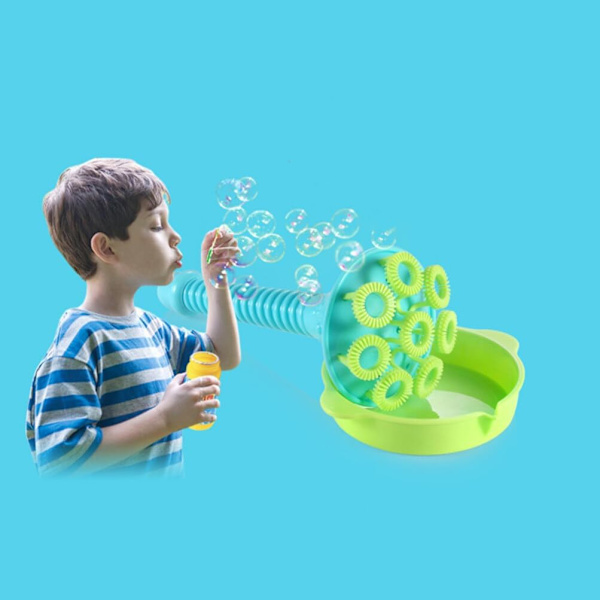 Bubbelblåsare Blåsbubbelverktyg Bubbelmaskin Leksaker Bubbelstavar Set med med bricka Roliga Sommarleksaker för Barn, Flickor och Pojkar Blue