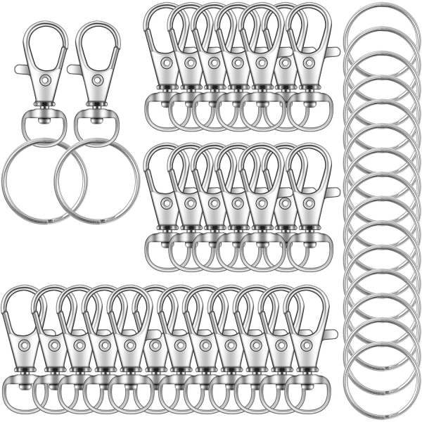 Kääntyvät hummerilukot, avainrengas hopea 31mm silver 31mm