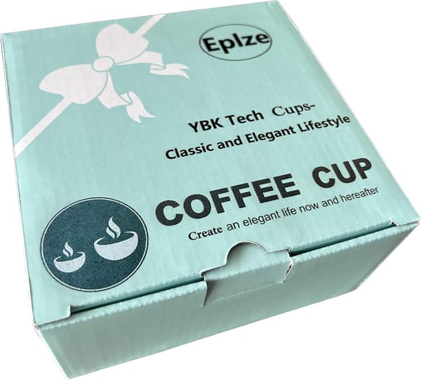 YBK Tech Euro Style Benporslinskopp & Fatbricka Set, Keramisk Te- & Kaffeekopp för Hemkök Bröllop (Kungligt Mönster - Djup Blå) Royal Pattern Deep Blue