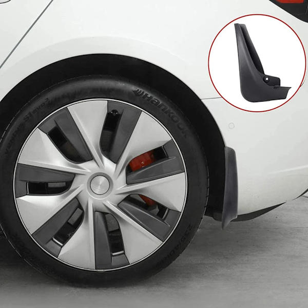 4 stk. Stænklapper til Tesla Model 3 For Bag Stænklapper Fender Kit Mat Sort
