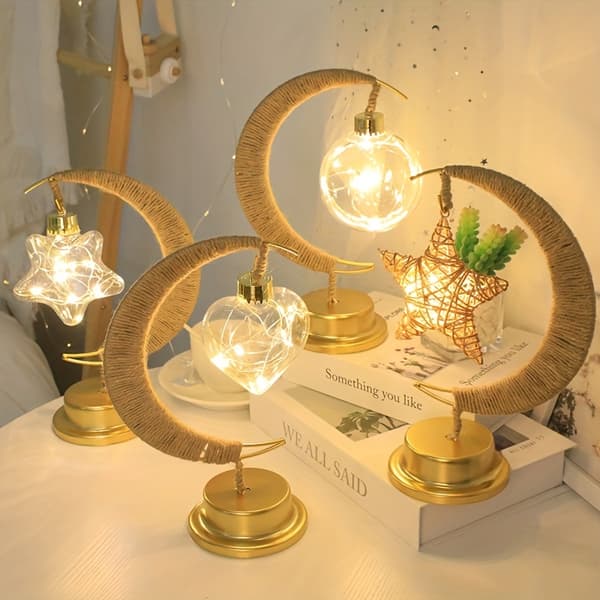 1. sett, LED bordlampe for Eid, Valentinsdag soverom nattlampe, LED-lys