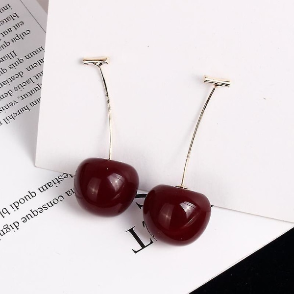 Søde 3d kirsebær øreringe frugt søde dangle øreringe Charm smykker gave øreringe til kvinder piger