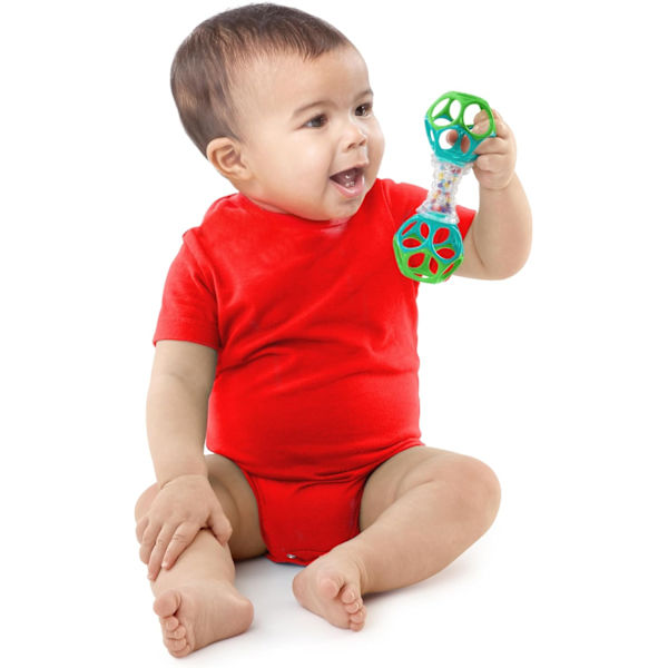 Oball Easy Grasp Shaker Rattle BPA-fri leksak för spädbarn Rattle & Shake, Green