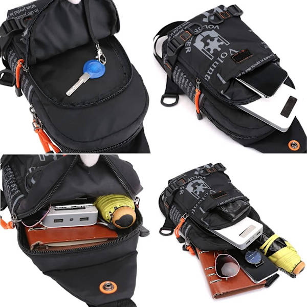 Nylon Taktisk Sling Bag Crossbody Rygsæk til Mænd Kvinder Udendørs Rejser Camping Skulder Bryst Tasker Dag Pakke Jagt Vandring Multi-Purpose Ca #30black(nylon)