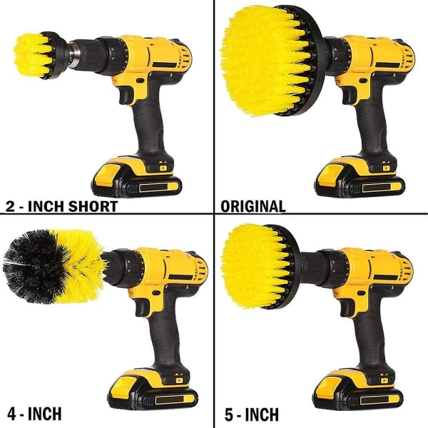 Bn-4 stk. boremaskine børstetilbehør - Power Scrubbing til rengøring af badeværelse, poolfliser