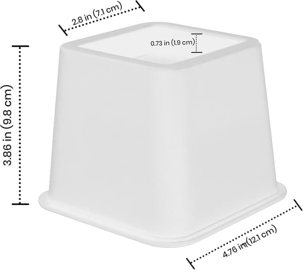 Utopia Bedding Justerbare Møbelfødder til Seng (Sæt med 8), Kraftige Løftere til Sofa og Bord - Understøtter op til 0,7 kg - (hvid) white