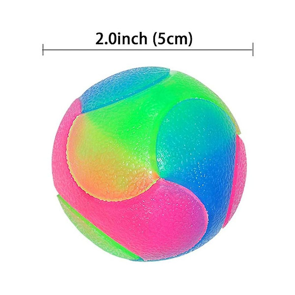 Hund LED-boll Hund leksak Interaktiv studsande lysande boll med blinkande elastisk hundboll Glitter hund leksak (2 st slät boll), Versailles