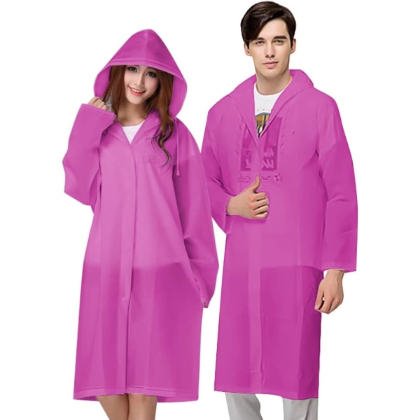 Kantava sadetakki, vedenpitävä sadeponcho hupulla ja hihoilla, uudelleenkäytettävä sateenkestävä poncho retkeilyyn, hätätilanteisiin, matkustamiseen B  Rose Red *2