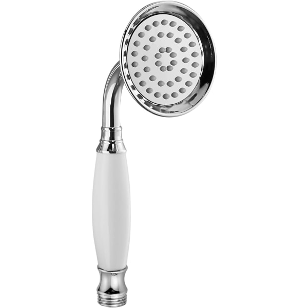 Handhållen dusch Handhållen duschspray Badrum duschstav Högtryck Lyx handdusch Mässing Högflödes handduschhuvud, Keramisk stil, Polerad Polished Chrome Ceramic Style