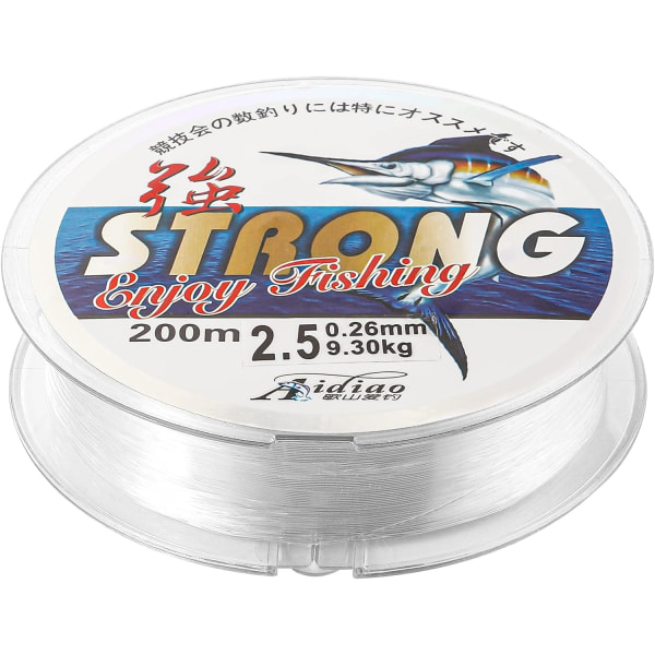 200 M Fiskesnøre, 0,4 mm Nylon Fiskesnøre 6,0 Spole Klar Monofilament Line Usynlig Fiskesnøre til Fiskeri Hængende Håndværk Transparent 0.26mm