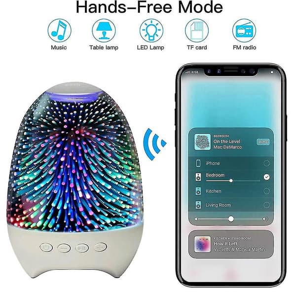Nattlampa Bluetooth-högtalare, LED-lampor blinkande bärbar trådlös