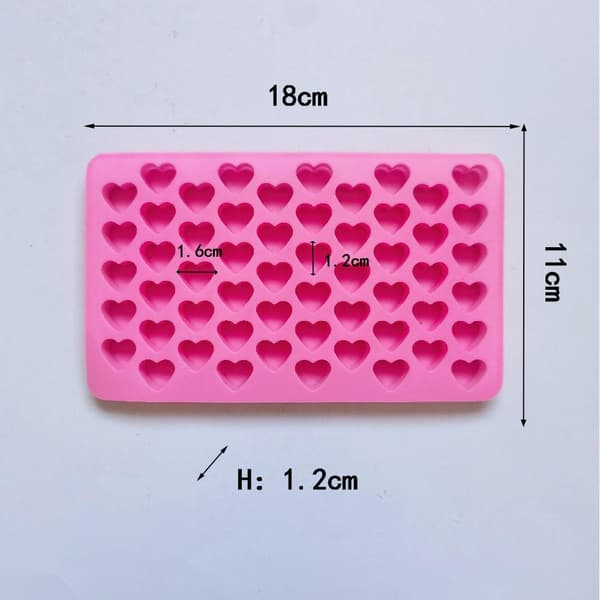 Is-/Choklad-/Geléform med 55 hjärtan - Isform Rosa