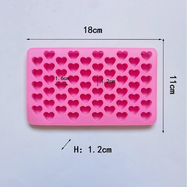 Is/Sjokolade/Geleform med 55 hjerter - Isform Rosa
