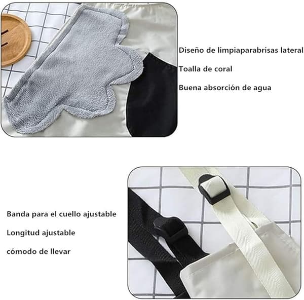 Kitchen Aprons with Small Daisy Pattern, Adjustable and Washable, Waterproof and Oil-proof, with Pockets, 2-pack