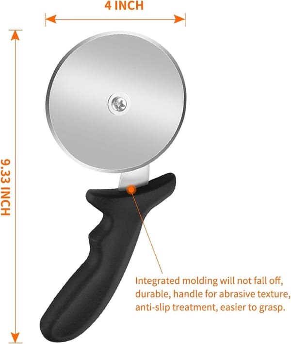 Pizza Cutter Wheel, Stainless Steel Cutter, Sharp Fun Classic Cutters, Kitchen Utensil with Finger Guard