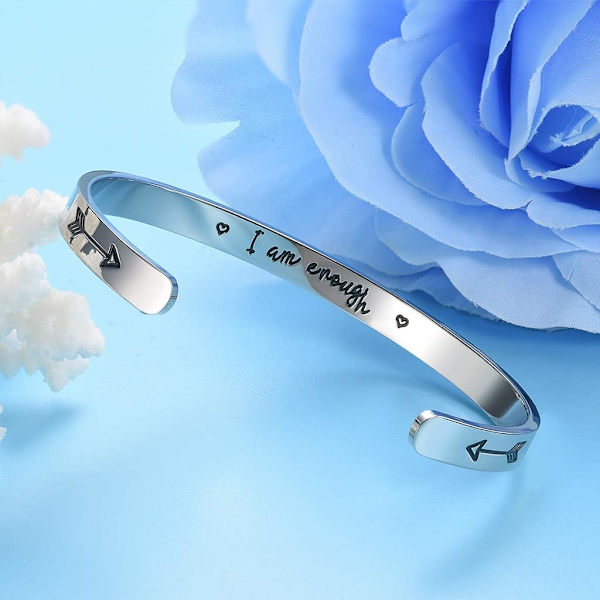 Vänskapsarmband för kvinnor - Inspirerande vänskapspresenter till bästa vän, motiverande manschettarmband för systrar, mamma, lärare, presenter 1I am enough