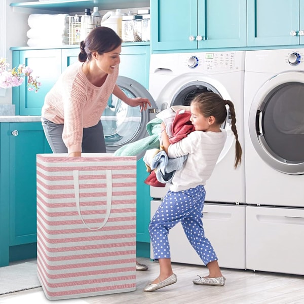 Foldable Large Laundry Baskets with Easy-to-Handle Handles Freestanding Waterproof Laundry Hamper Storage Basket